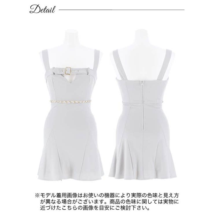 [Aライン] ベルトラインチェーンビジューノースリーブAラインミニドレス[SML… | Dazzy | 詳細画像10 
