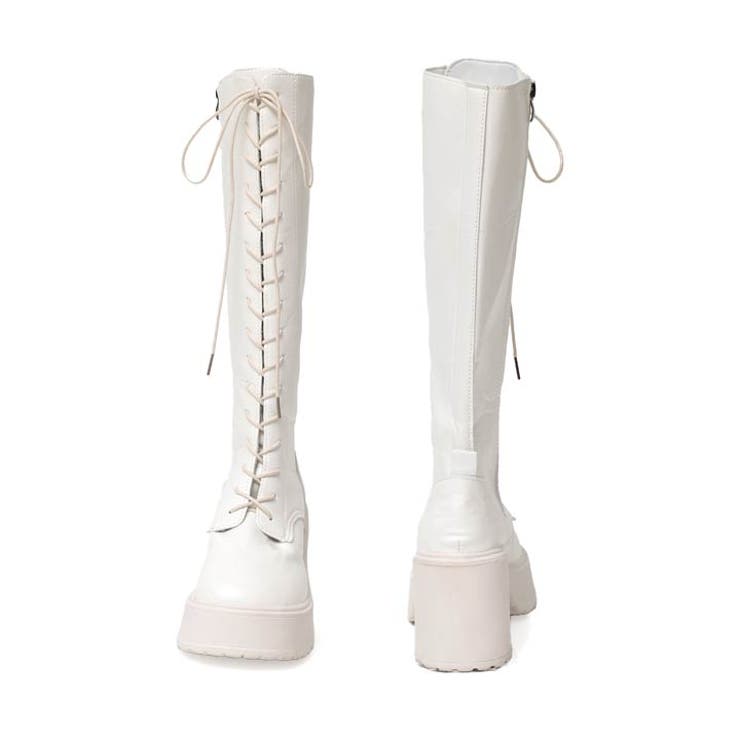 [8cmヒール] レースアッププラットフォームロングブーツ [ | Dazzy | 詳細画像7 