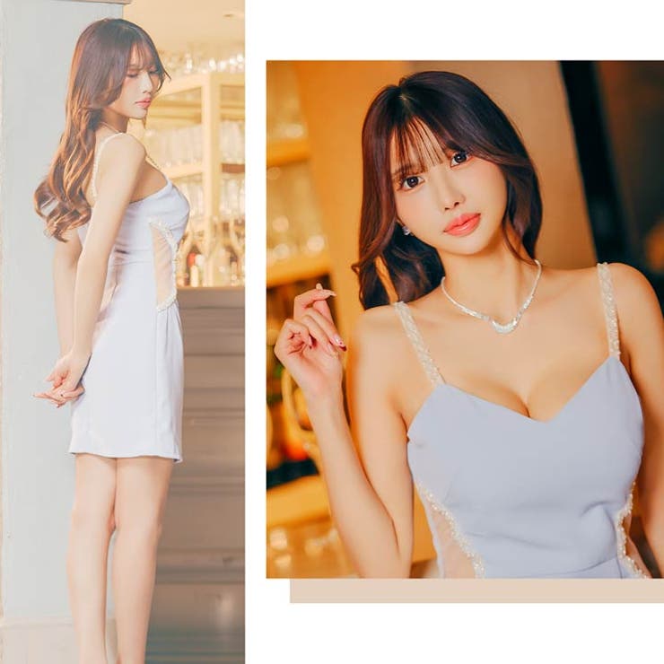 美くびれ爆誕!!輝くビジューウエストカットキャミソールタイトミニ丈キャバドレス | Dazzy | 詳細画像23 