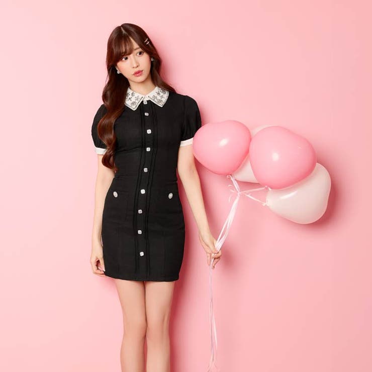 フラワー ビジュー 襟付き | Dazzy | 詳細画像5 