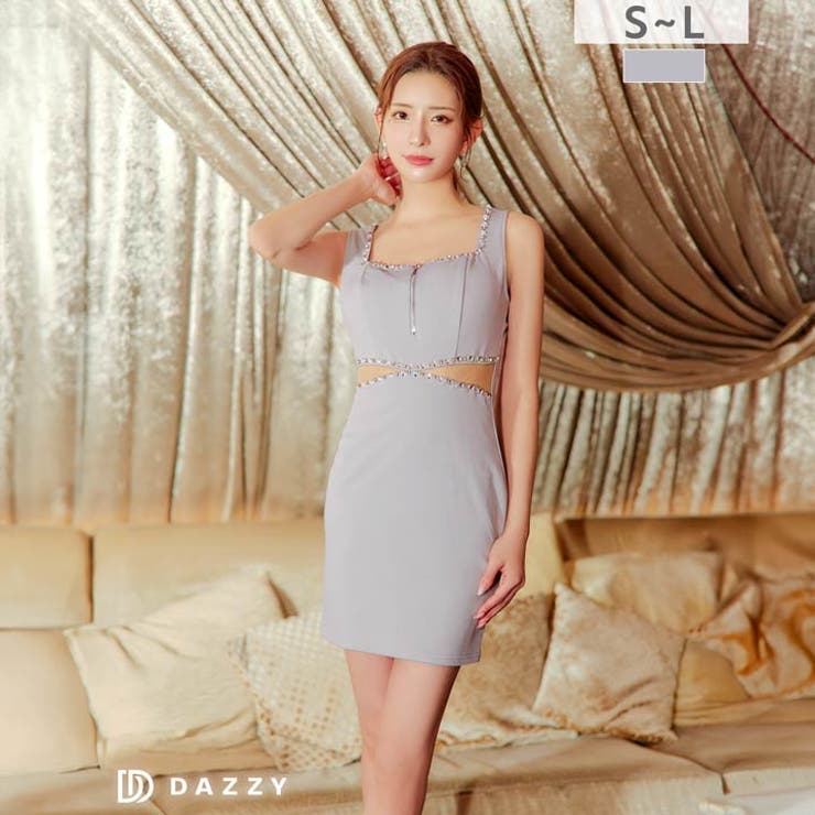 フロントジップ ビジュー ウエストカット | Dazzy | 詳細画像4 