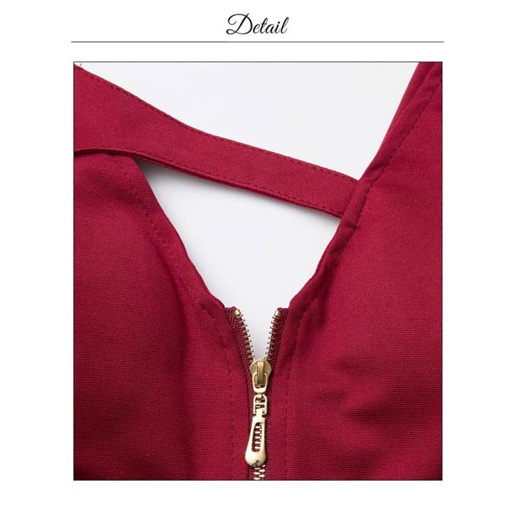 フロントジップ アシンメトリーライン ノースリーブ | Dazzy | 詳細画像13 