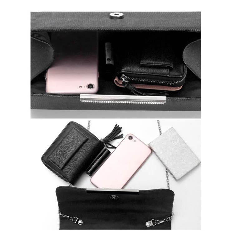 [2way]メタリック ビジュー フラップ クラッチバッグ | Dazzy | 詳細画像11 