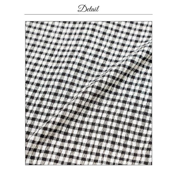 [韓国キャバドレス]ギンガムチェック肩見せオフショルレースパフスリーブタイトミニ… | Dazzy | 詳細画像15 