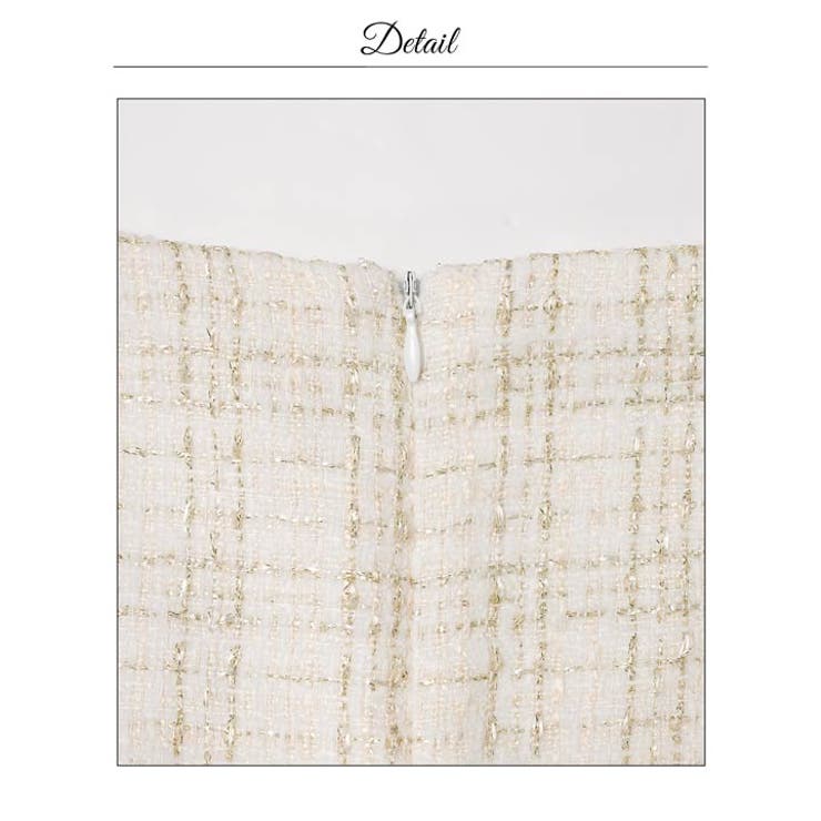 輝くラメツイードに美デコルテ叶う谷間ジップ×シアー長袖タイトミニ丈キャバドレス[… | Dazzy | 詳細画像16 