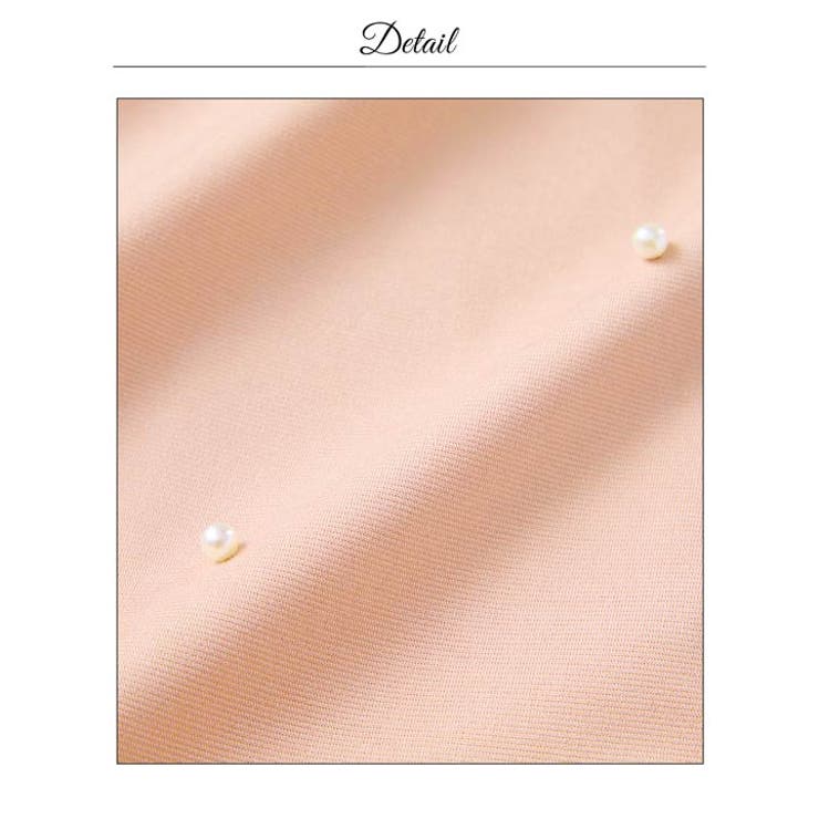 小顔ネックリボン×フリルアメスリに豪華パールビジュー付タイトミニ丈キャバドレス[… | Dazzy | 詳細画像16 