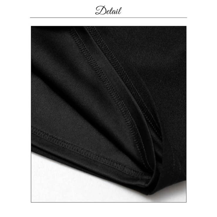 二の腕カバーシフォンフレア袖バイカラー脚長魅せベルトモチーフミニ丈キャバドレス[… | Dazzy | 詳細画像16 