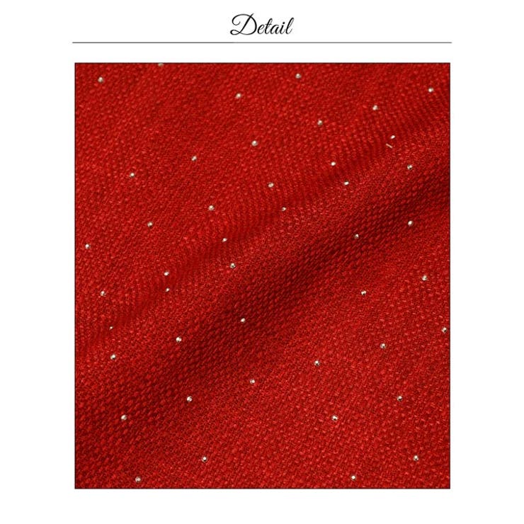 主役級に輝くビジューリボンモチーフ×ラインストーン華奢魅せ半袖Aラインミニ丈キャ… | Dazzy | 詳細画像15 