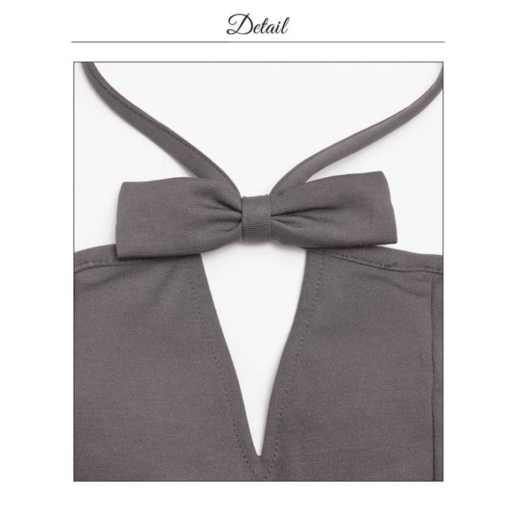 ホルターネックリボンホールプリーツマーメイドミニ丈キャバドレス | Dazzy | 詳細画像15 