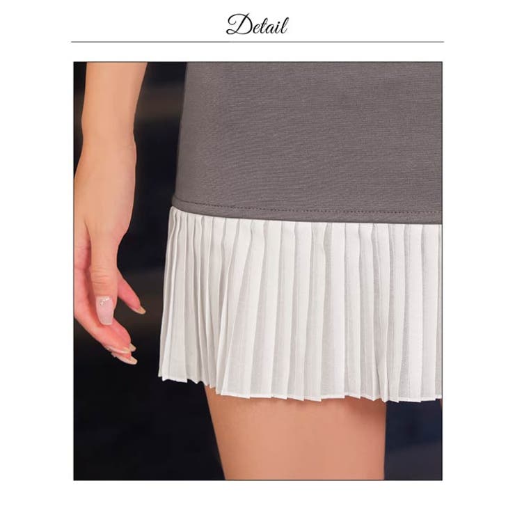 ホルターネックリボンホールプリーツマーメイドミニ丈キャバドレス | Dazzy | 詳細画像16 