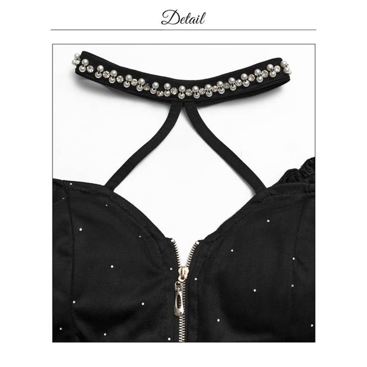 超セクシーなネックのビジューコード×谷間ジップが周りと差つけるオフショルタイトミ… | Dazzy | 詳細画像16 