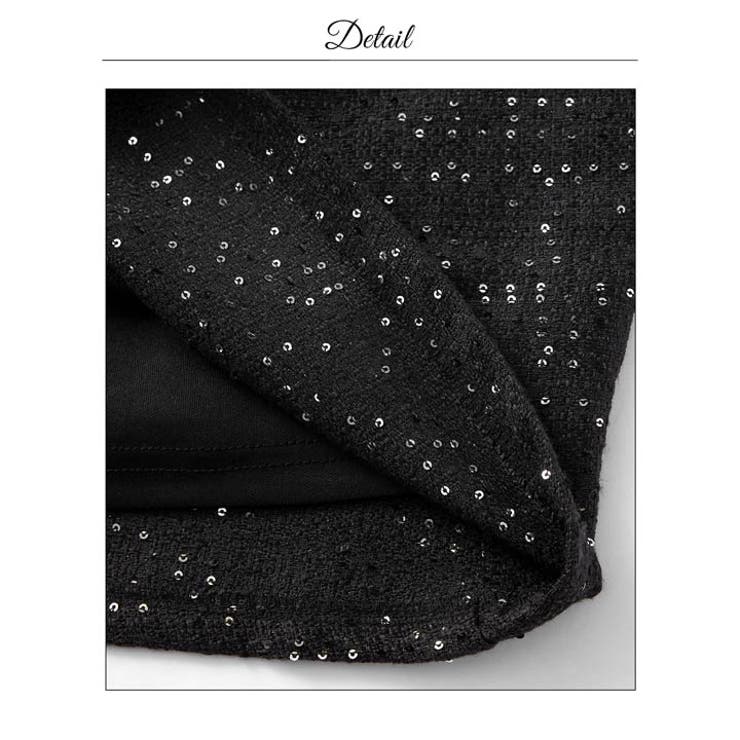 キラキラ輝くスパンコール×SEXY胸元ジップパールボタン半袖タイトミニ丈キャバド… | Dazzy | 詳細画像17 