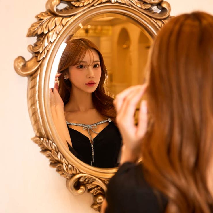 デコルテリボンビジューファスナー半袖タイトミニ丈キャバドレス | Dazzy | 詳細画像7 