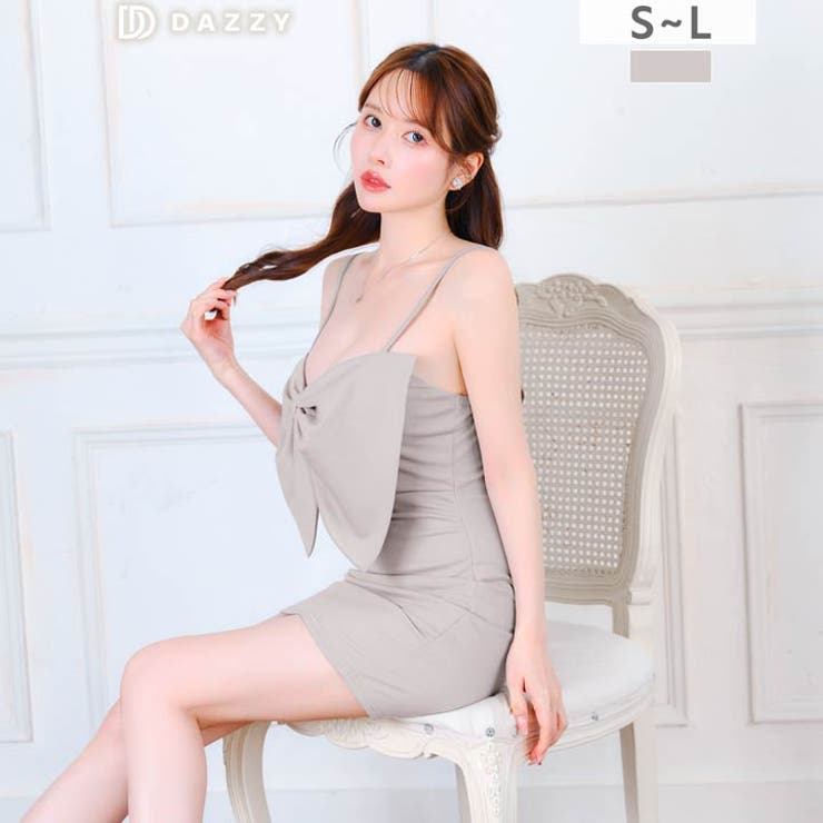 注目度UP!!胸元ビッグリボンVカットSEXYキャミソールタイトミニ丈キャバドレ… | Dazzy | 詳細画像7 