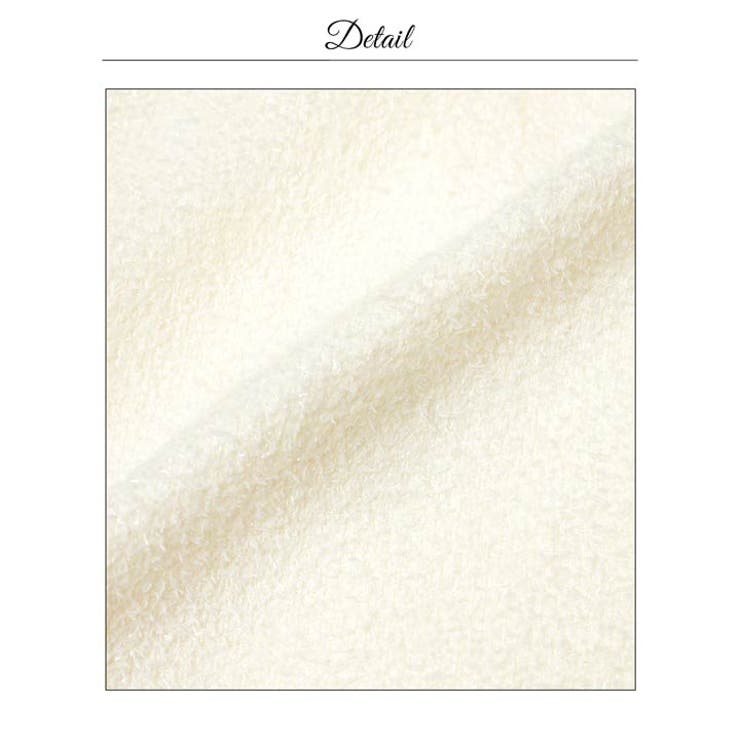 デコルテ魅せクロスに肩見せオフショルでSEXYなファー付パフスリーブタイトミニ丈… | Dazzy | 詳細画像15 