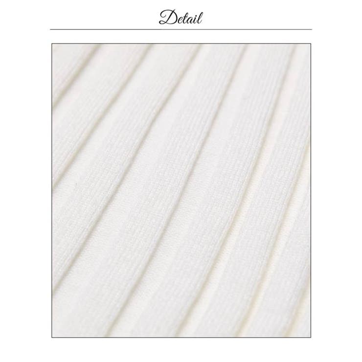 襟付きVネックボタンビジュー長袖リブニットタイトミニ丈ワンピース | Dazzy | 詳細画像15 