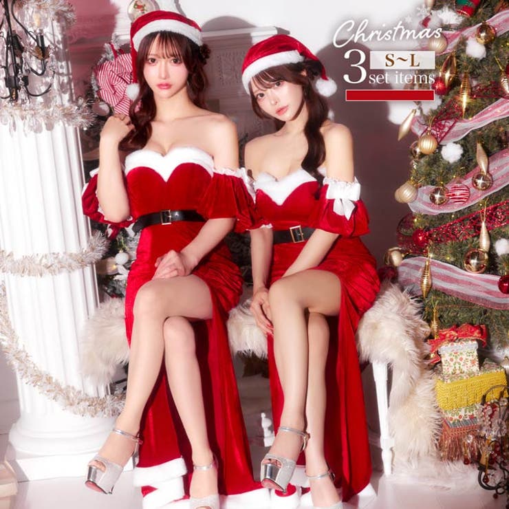 [3点SET]エレガントロングスリットサンタコス[2025サンタ/コスプレ] | Dazzy | 詳細画像1 