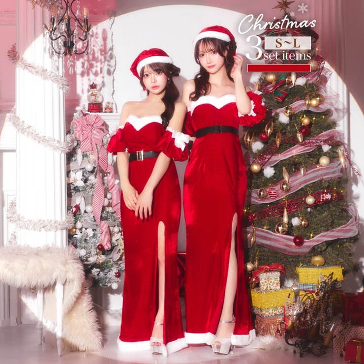 [3点SET]エレガントロングスリットサンタコス[2025サンタ/コスプレ] | Dazzy | 詳細画像2 