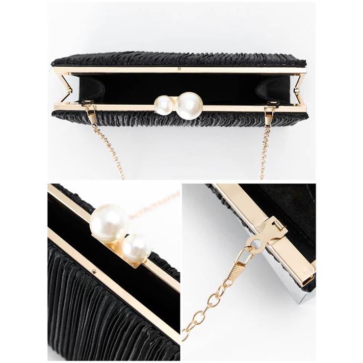 [2way]ワンカラープリーツパールビジュークラッチバッグ[店内バッグ] | Dazzy | 詳細画像10 