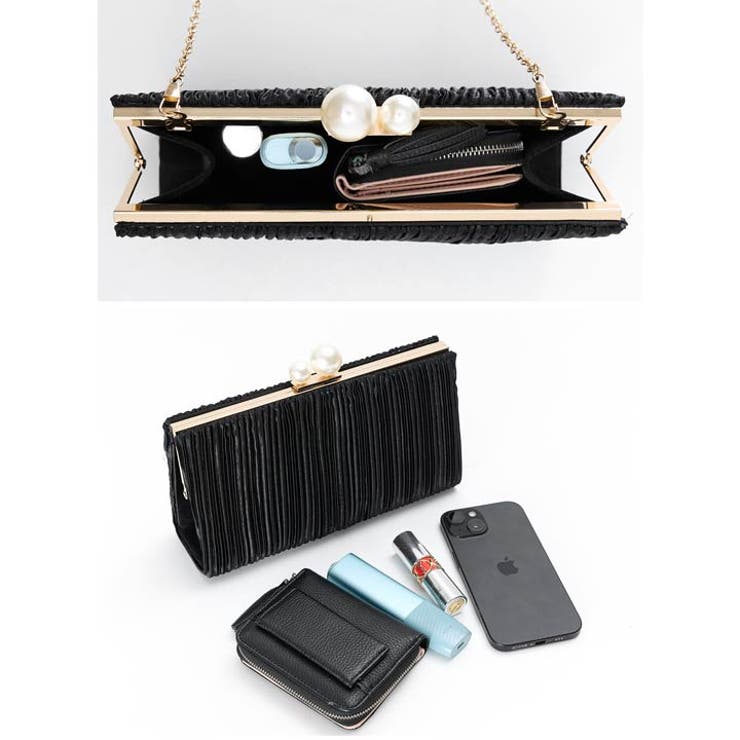 [2way]ワンカラープリーツパールビジュークラッチバッグ[店内バッグ] | Dazzy | 詳細画像11 