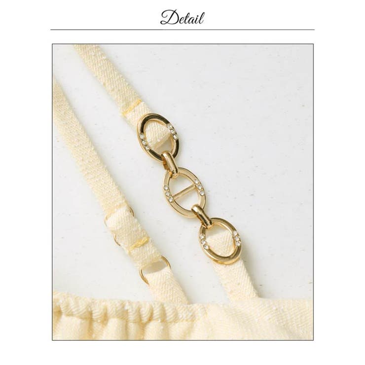 [伊藤桃々着用]デコルテ美人オフショルスプリングツイードサイドボタンチェーンタイ… | Dazzy | 詳細画像18 