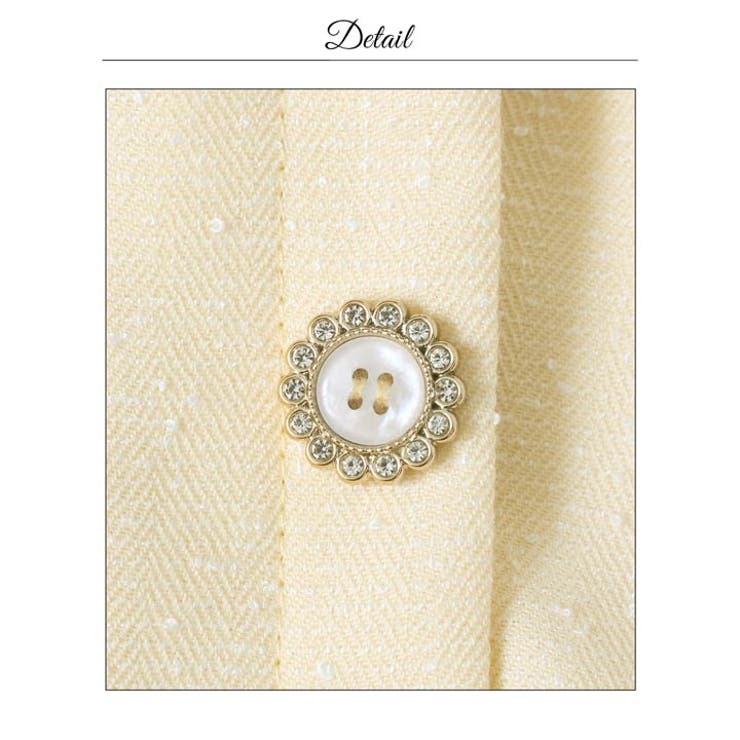 [伊藤桃々着用]デコルテ美人オフショルスプリングツイードサイドボタンチェーンタイ… | Dazzy | 詳細画像19 