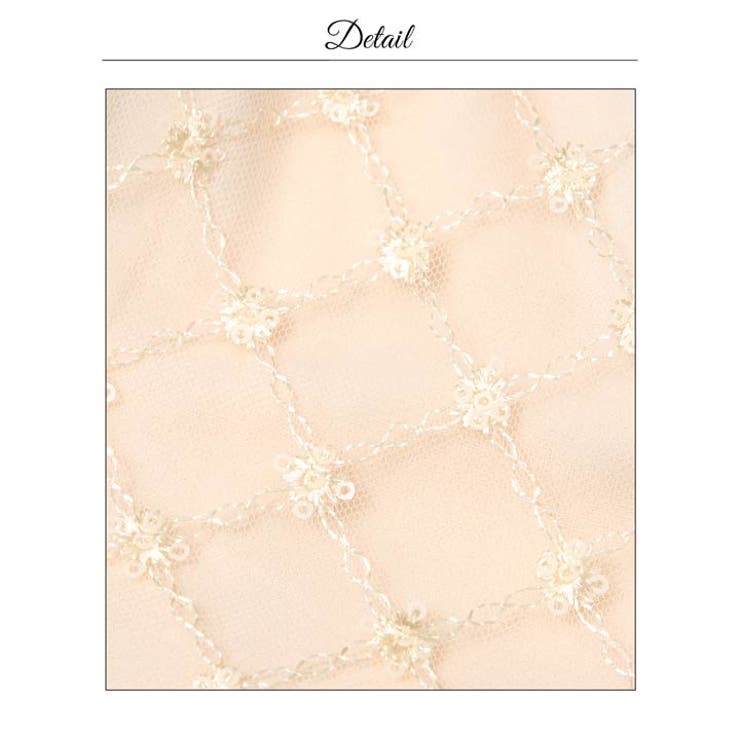 フラワー格子刺繍が清楚感！谷間ビジューホールプリーツAラインミニ丈キャバドレス[… | Dazzy | 詳細画像20 