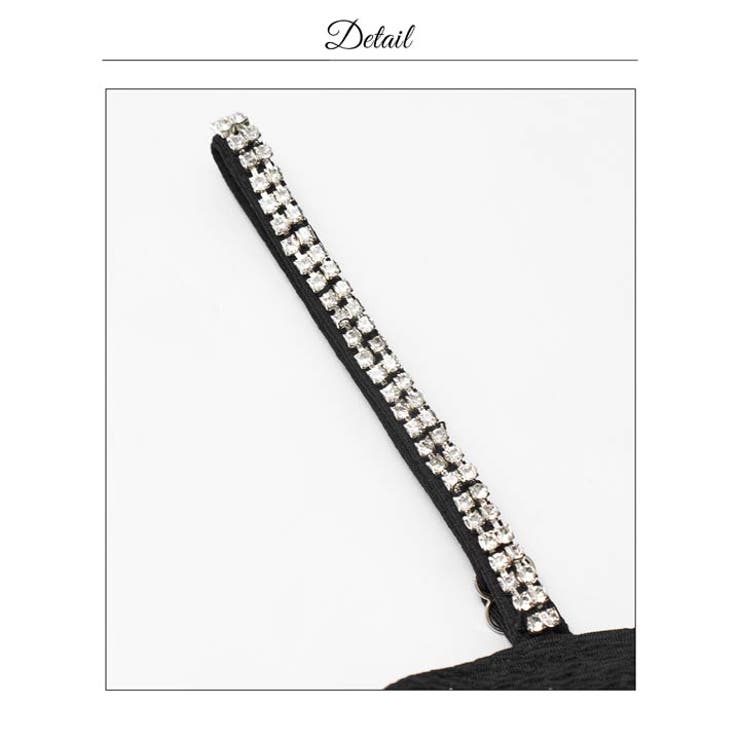 ビジューストーン煌めくギャザーマーメイドタイトキャミミニ丈キャバドレス[SML … | Dazzy | 詳細画像17 