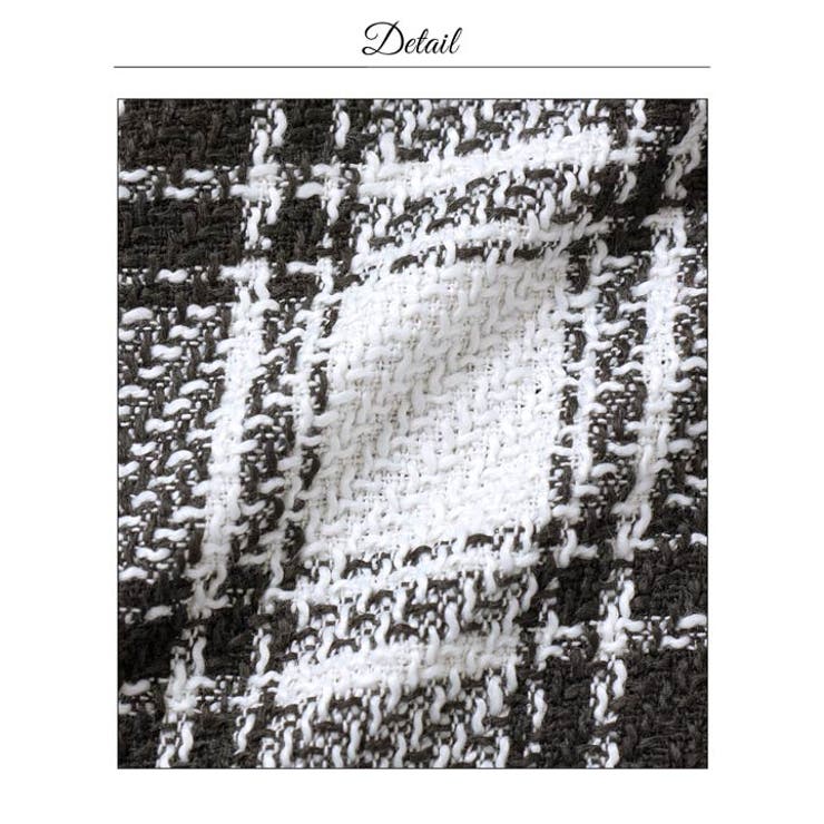 えちえち谷間魅せジップチェック柄ツイードマーメイドミニ丈キャバドレス[SML 3… | Dazzy | 詳細画像16 