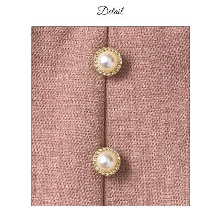 襟付きファスナーパールボタンビジューマーメイドミニ丈キャバドレス | Dazzy | 詳細画像16 