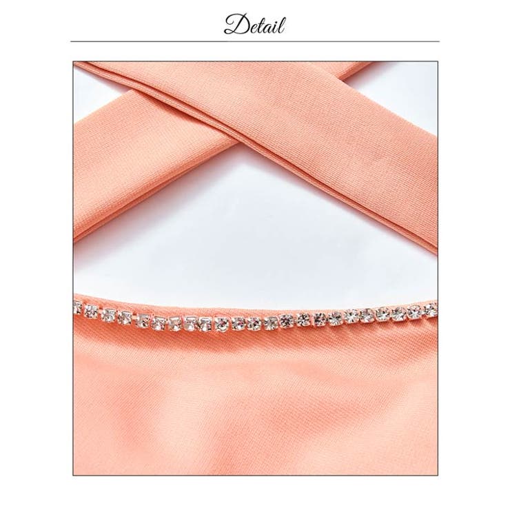 美デコルテが際立つ胸元クロス×煌めく谷間ビジュータイトミニ丈キャバドレス[SML… | Dazzy | 詳細画像18 