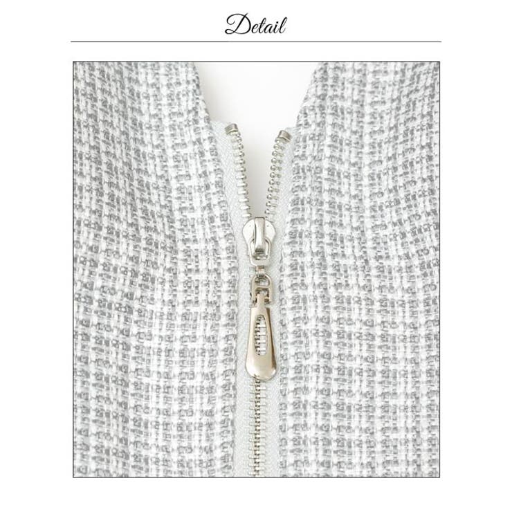 シアーレースアップツイードシフォン長袖タイトミニ丈キャバドレス[SML 3サイズ… | Dazzy | 詳細画像16 