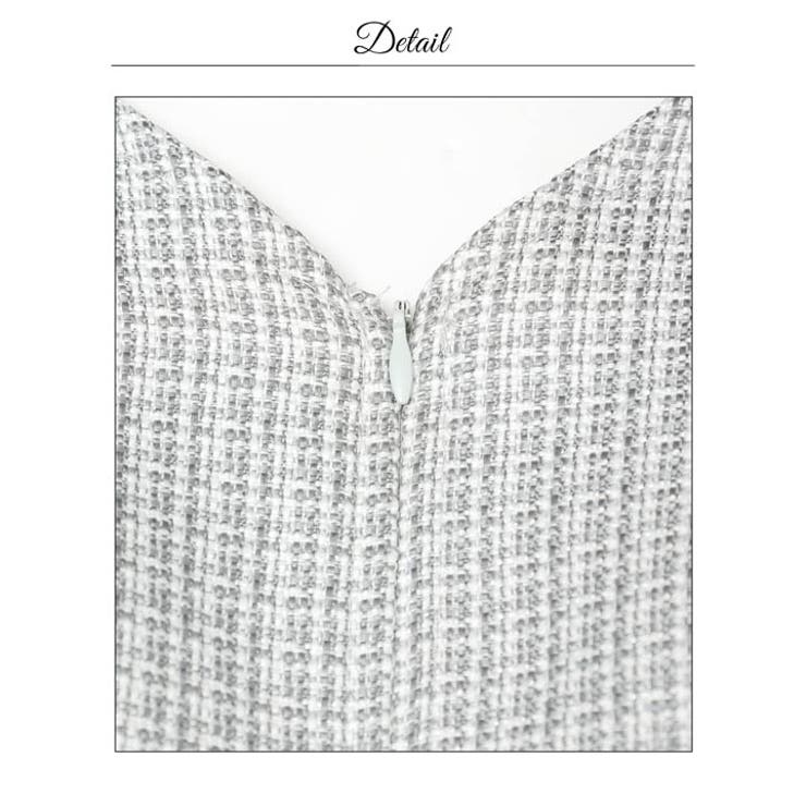 シアーレースアップツイードシフォン長袖タイトミニ丈キャバドレス[SML 3サイズ… | Dazzy | 詳細画像19 