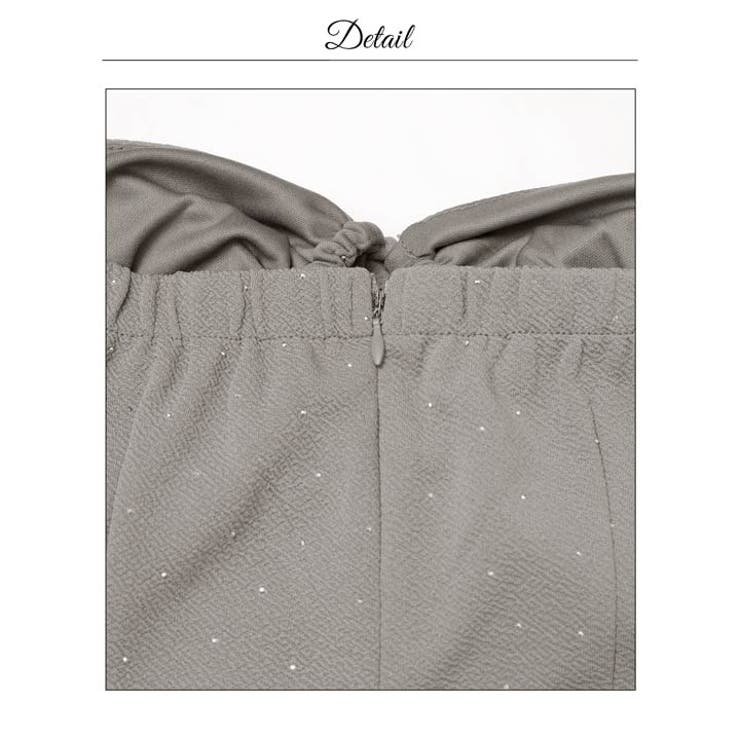 リボンで寄せて谷間を盛るギャザー×裾レースのタイトミニ丈キャバドレス[SML 3… | Dazzy | 詳細画像18 