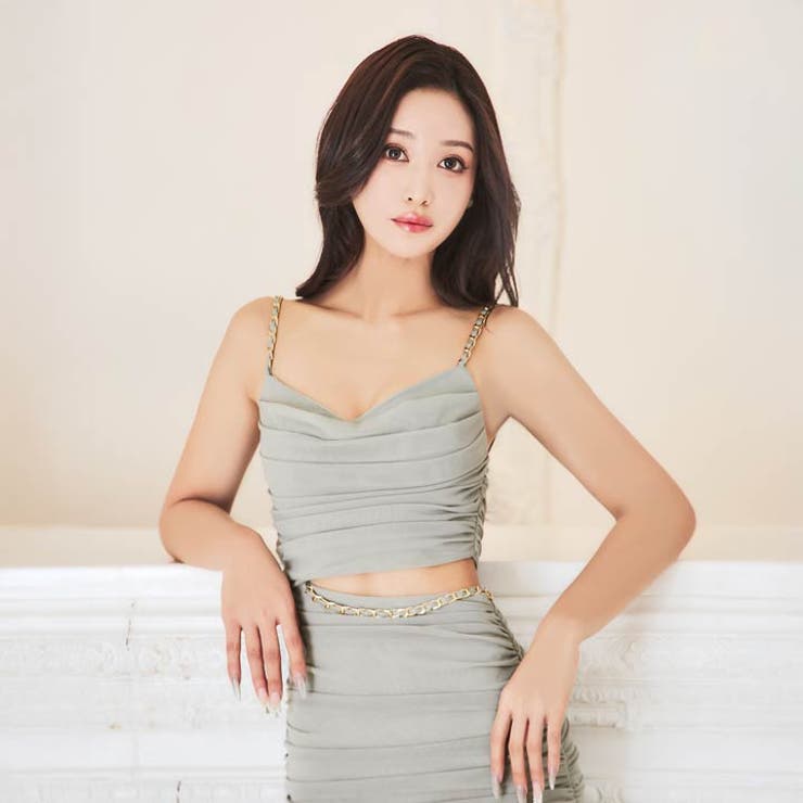 くびれを強調するアシメカット×華やかチェーンタイトミニ丈キャバドレス[SML 3… | Dazzy | 詳細画像12 