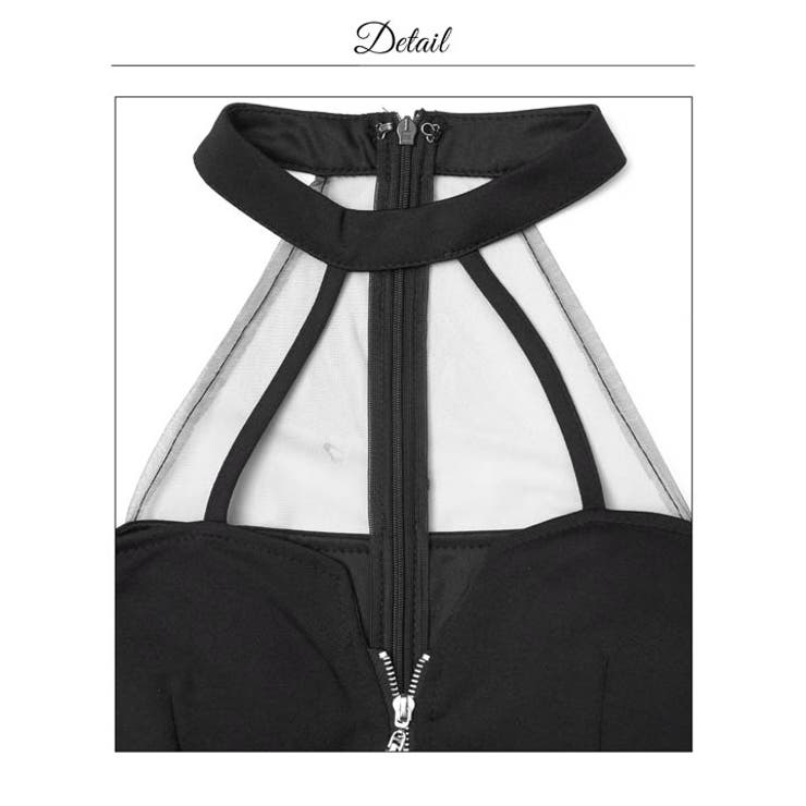 極上のくびれ&谷間魅せが叶うジップ×ウエストカットAラインミニ丈キャバドレス[S… | Dazzy | 詳細画像19 