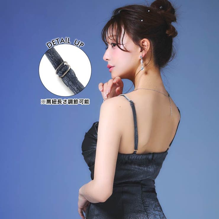 [桜井みづき着用 小さめサイズ]美脚魅せスリット入りサイドドレープ×ジョーゼット… | Dazzy | 詳細画像10 