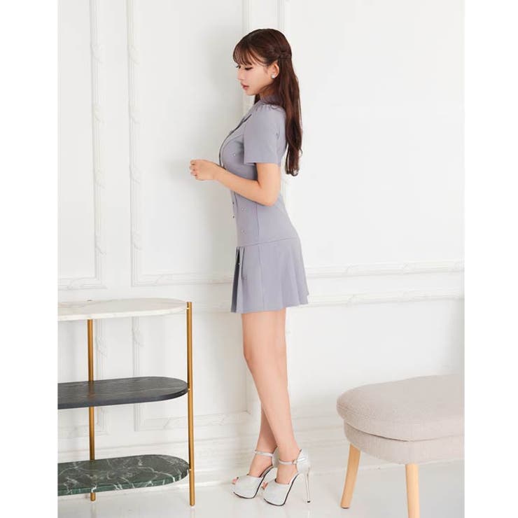 動くたびにビジュー煌めくガーリーリボン付きAラインミニ丈キャバドレス[SML 3… | Dazzy | 詳細画像12 
