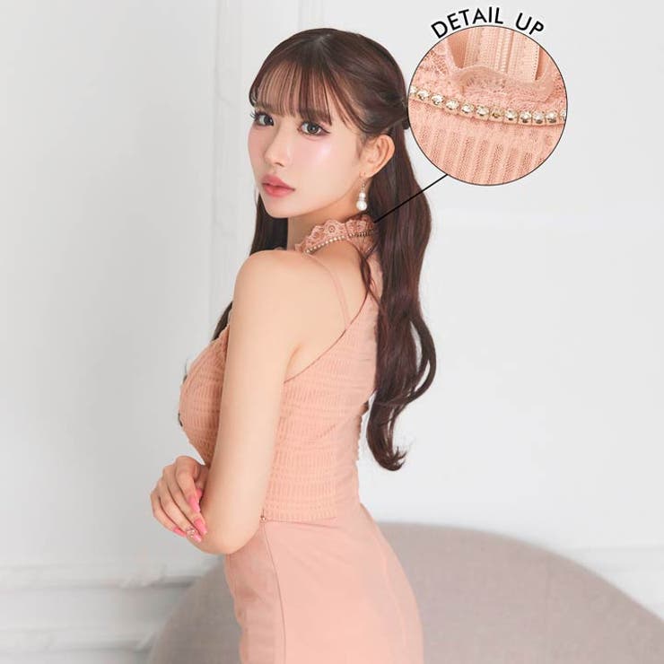 [伊藤桃々着用]色っぽ谷間魅せ叶う×ウエストカットがセクシーなビジューアメスリタ… | Dazzy | 詳細画像7 