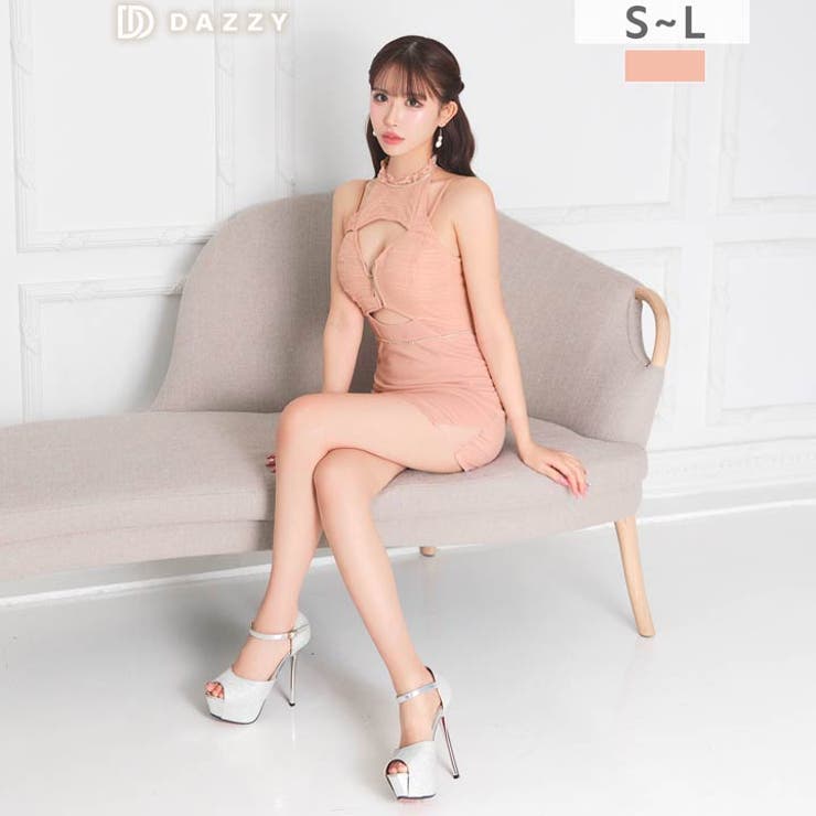 [伊藤桃々着用]色っぽ谷間魅せ叶う×ウエストカットがセクシーなビジューアメスリタ… | Dazzy | 詳細画像8 