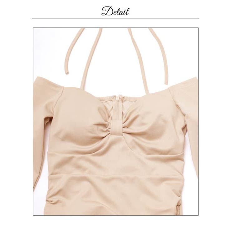 谷間魅せ×二の腕カバーリボンモチーフホルターコードオフショルタイトミニ丈キャバド… | Dazzy | 詳細画像16 