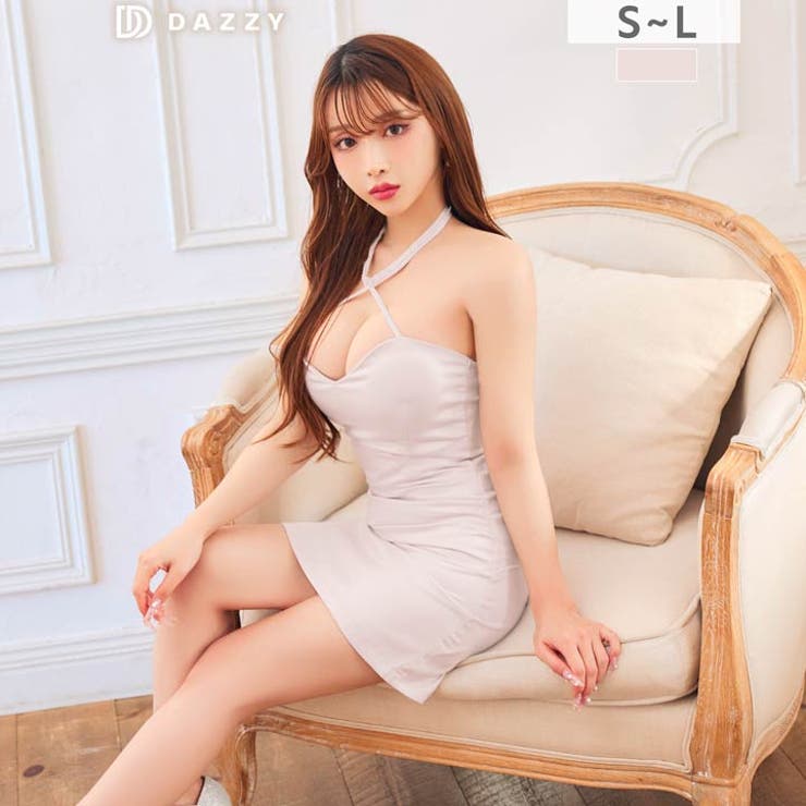 大人SEXYな華奢見せクロスホルター×チェーンビジューのタイトミニ丈キャバドレス… | Dazzy | 詳細画像5 