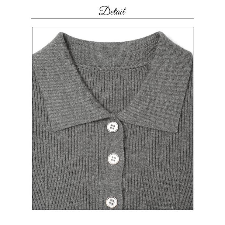 ポロ襟ベルト付き長袖プリーツニットワンピース[カジュアル dazzy close… | Dazzy | 詳細画像17 