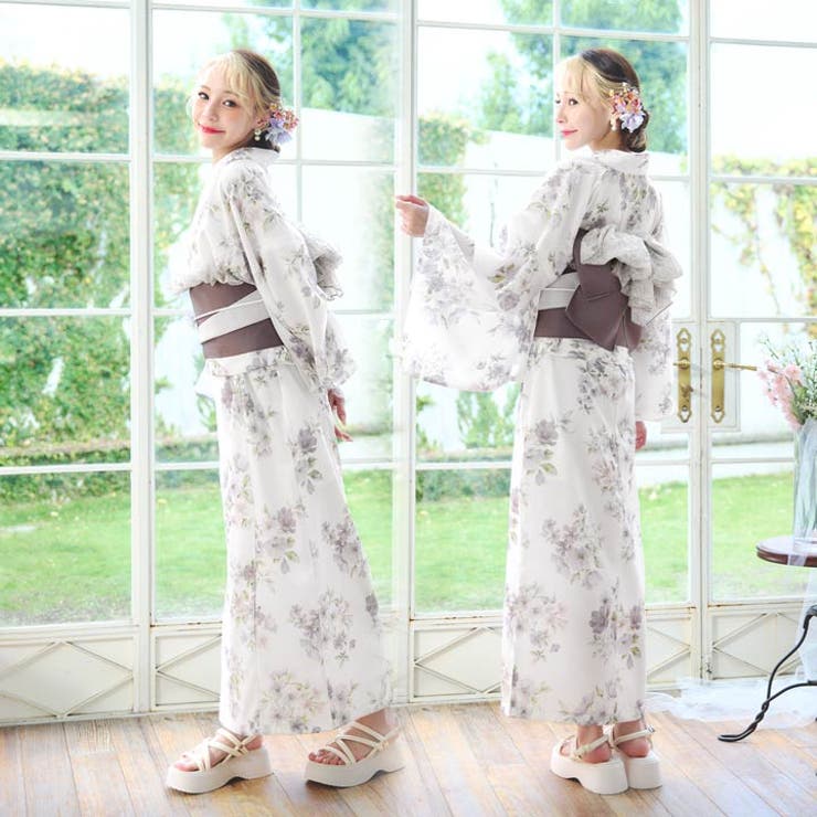 [3点SET][2way] 霞色小花柄浴衣【2026年新作 YUKATA | Dazzy | 詳細画像9 