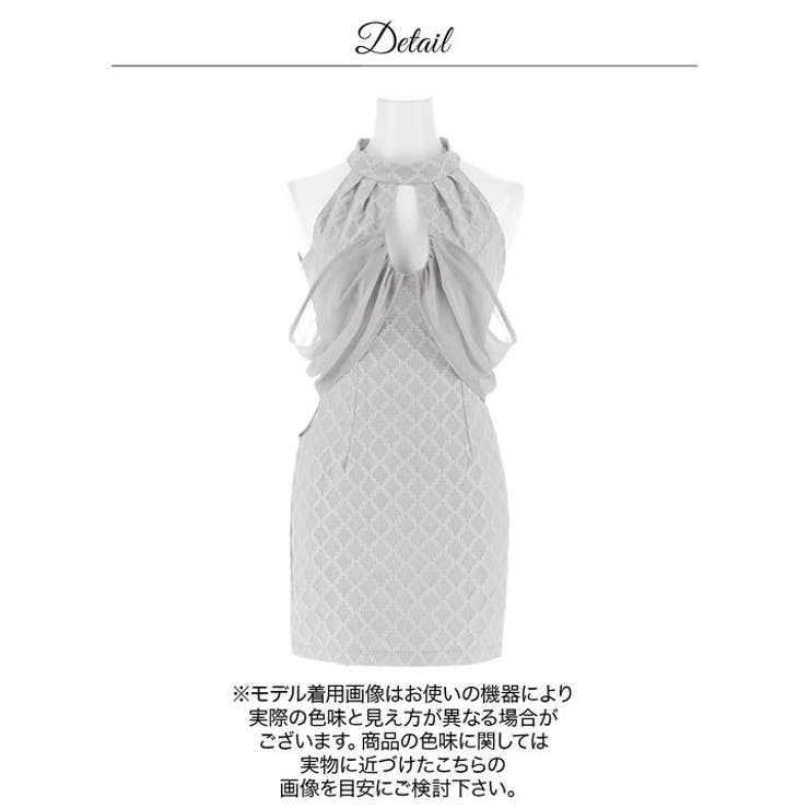 [伊藤桃々着用]肌魅せがSEXYな華奢魅せオフショル♪立体格子柄のタイトミニ丈キ… | Dazzy | 詳細画像18 