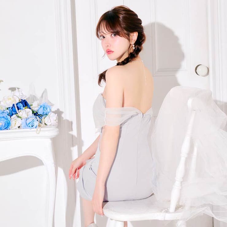 可憐なふんわり女神袖×オフショルで上品に華奢魅せ♪肌魅せウエストシアーのタイトミ… | Dazzy | 詳細画像7 
