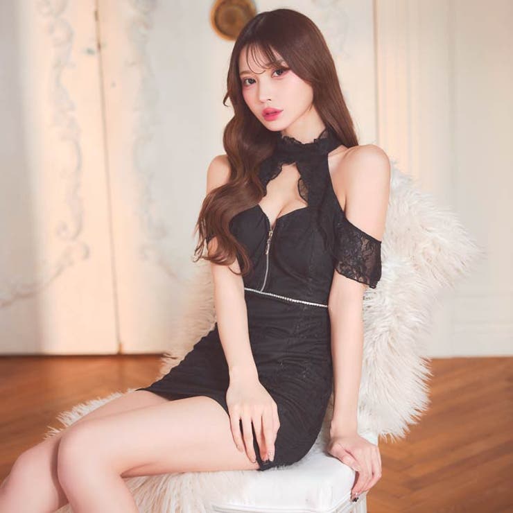 谷間ジップ×大胆カットアウトで視線独占♪総レース＆ビジューで主役級に上品SEXX… | Dazzy | 詳細画像11 
