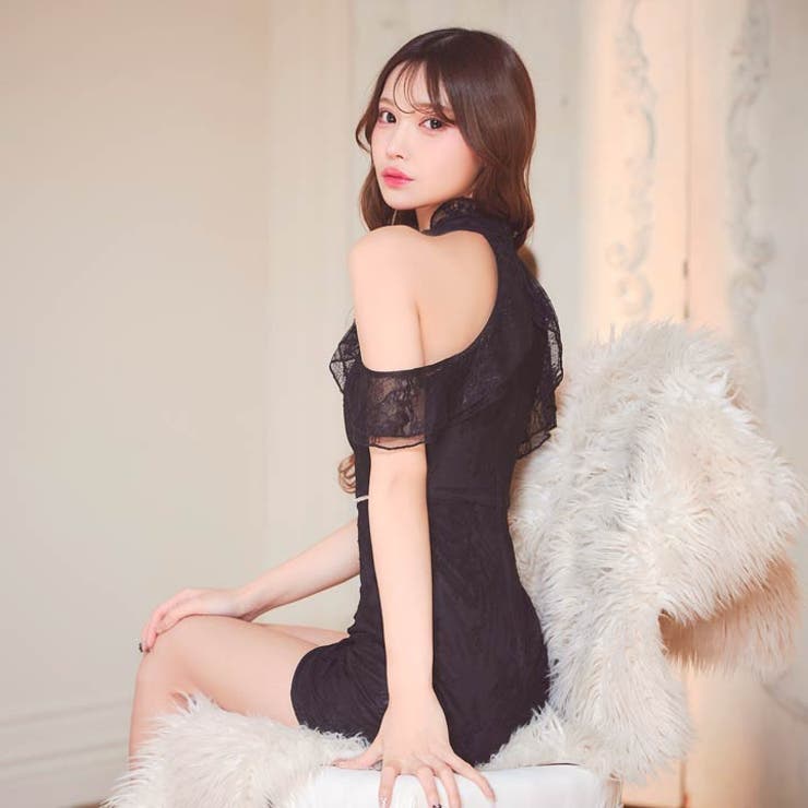 谷間ジップ×大胆カットアウトで視線独占♪総レース＆ビジューで主役級に上品SEXX… | Dazzy | 詳細画像13 