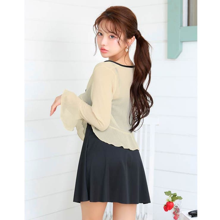 [2点SET]リボンフリル2wayシフォンボレロ付きワンピース 水着【dazzy… | Dazzy | 詳細画像5 