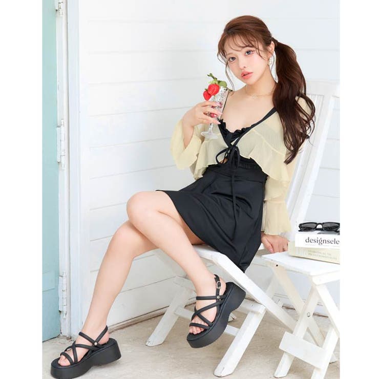 [2点SET]リボンフリル2wayシフォンボレロ付きワンピース 水着【dazzy… | Dazzy | 詳細画像6 